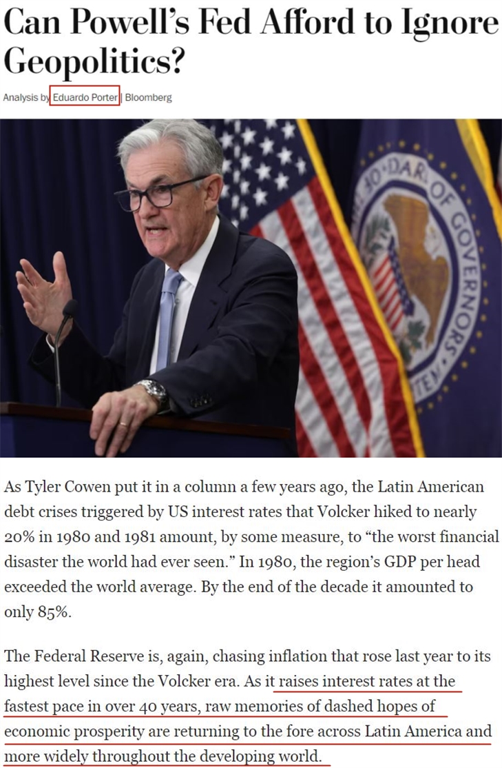 How did the United States hurt the world by raising interest rates ten times?